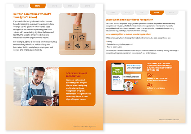 interior pages of Driving employee behavior change through recognition white paper